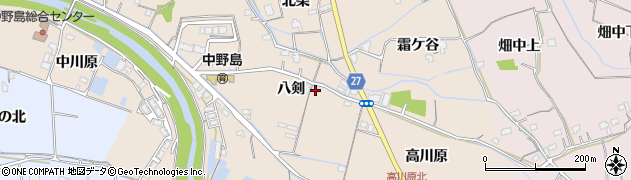 徳島県阿南市柳島町八剣28周辺の地図