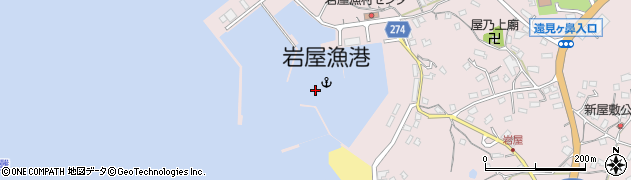 岩屋漁港周辺の地図