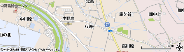 徳島県阿南市柳島町八剣43周辺の地図