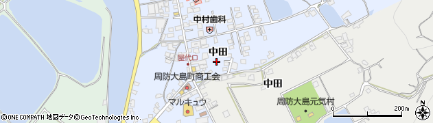 山口県周防大島町（大島郡）小松（中田）周辺の地図