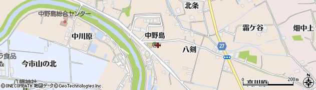 徳島県阿南市柳島町八剣74周辺の地図