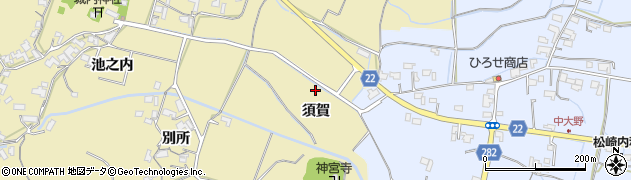 徳島県阿南市上大野町（須賀）周辺の地図