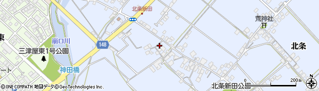 愛媛県西条市北条1375周辺の地図