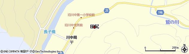 和歌山県日高川町（日高郡）田尻周辺の地図