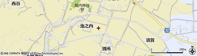 徳島県阿南市上大野町池之内周辺の地図