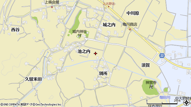 〒774-0049 徳島県阿南市上大野町の地図