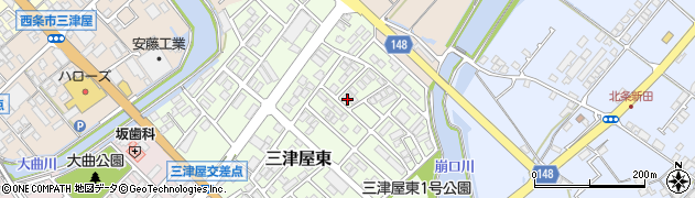 愛媛県西条市三津屋東周辺の地図