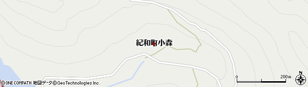 三重県熊野市紀和町小森周辺の地図