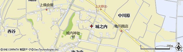 徳島県阿南市上大野町（城之内）周辺の地図