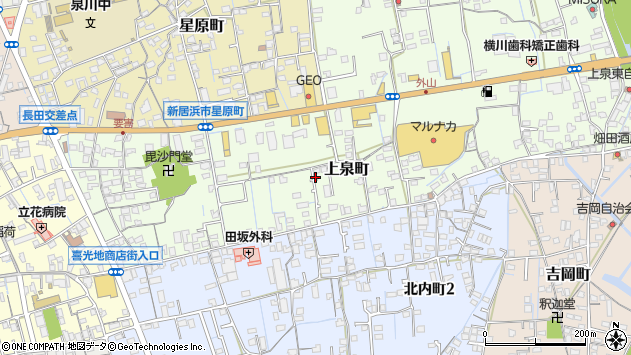 〒792-0824 愛媛県新居浜市上泉町の地図