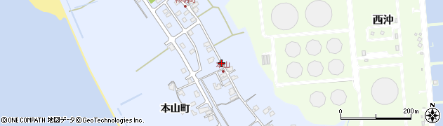 山口県山陽小野田市本山町周辺の地図