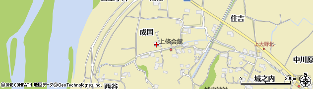 徳島県阿南市上大野町（成国）周辺の地図