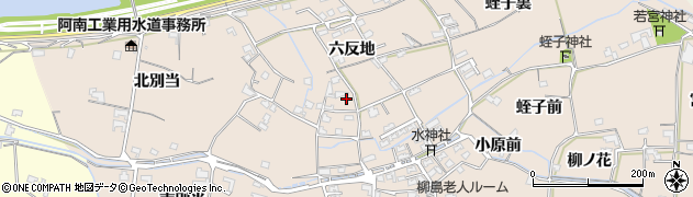 徳島県阿南市柳島町（六反地）周辺の地図