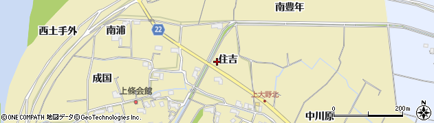 徳島県阿南市上大野町（住吉）周辺の地図