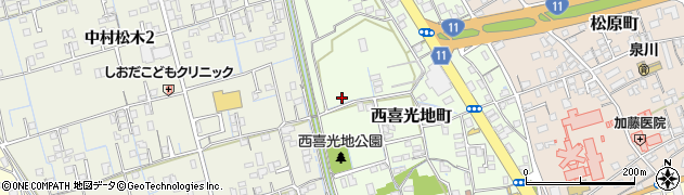 愛媛県新居浜市西喜光地町周辺の地図