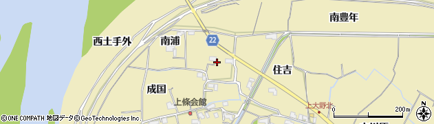 徳島県阿南市上大野町（南浦）周辺の地図
