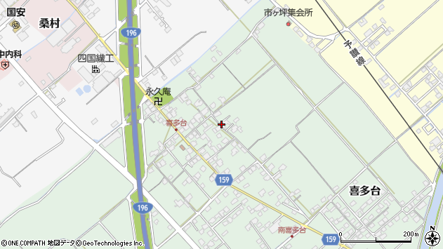 〒799-1343 愛媛県西条市喜多台の地図