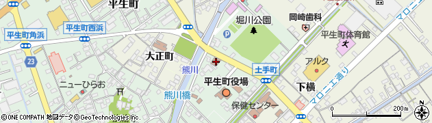 平生郵便局周辺の地図