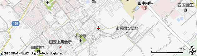 愛媛県西条市国安周辺の地図