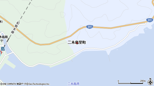 〒519-4203 三重県熊野市二木島里町の地図