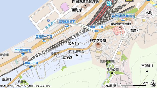 〒801-0842 福岡県北九州市門司区広石の地図