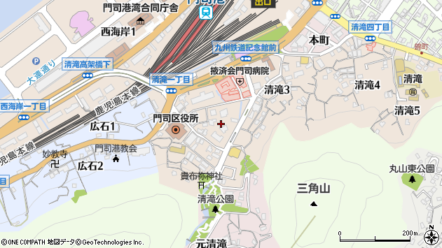 〒801-0833 福岡県北九州市門司区清滝の地図