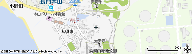 山口県山陽小野田市大須恵周辺の地図