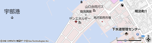 山口県宇部市港町周辺の地図