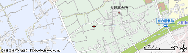 愛媛県西条市大野周辺の地図