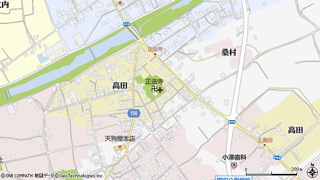 〒799-1324 愛媛県西条市高田正法寺の地図