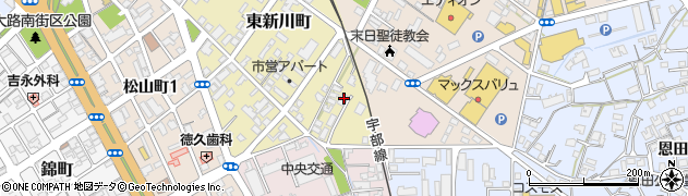 山口県宇部市東新川町7周辺の地図
