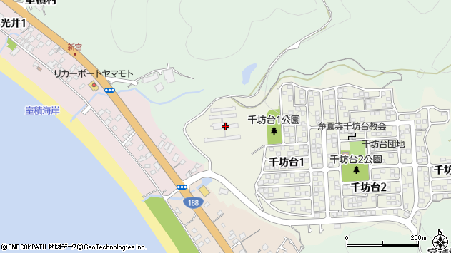〒743-0012 山口県光市千坊台の地図