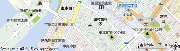 山口県宇部市東本町周辺の地図