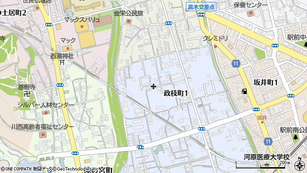 〒792-0032 愛媛県新居浜市政枝町の地図