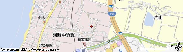 愛媛県松山市河野中須賀周辺の地図