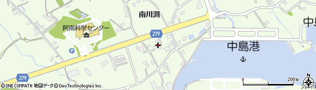 徳島県阿南市那賀川町上福井南川渕周辺の地図