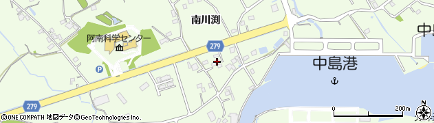 徳島県阿南市那賀川町上福井（南川渕）周辺の地図