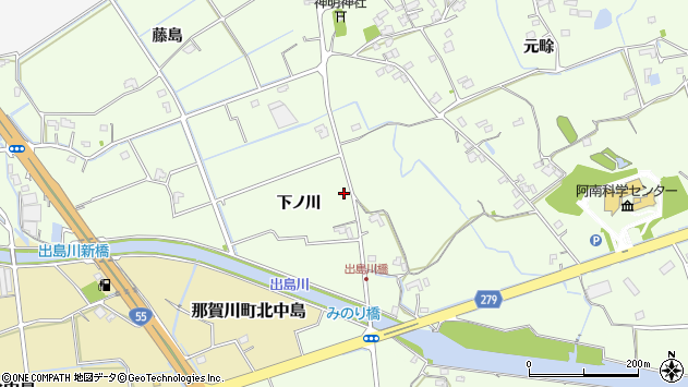 〒779-1243 徳島県阿南市那賀川町上福井の地図