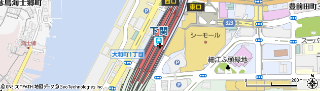 山口県下関市周辺の地図