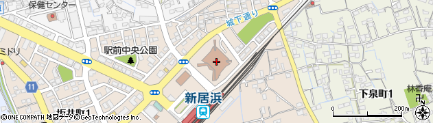 新居浜市美術館（あかがねミュージアム）周辺の地図