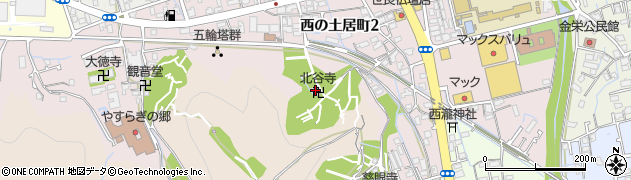 北谷寺周辺の地図