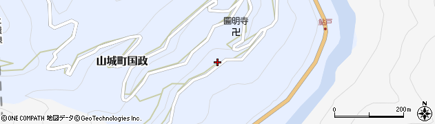 徳島県三好市山城町国政206周辺の地図