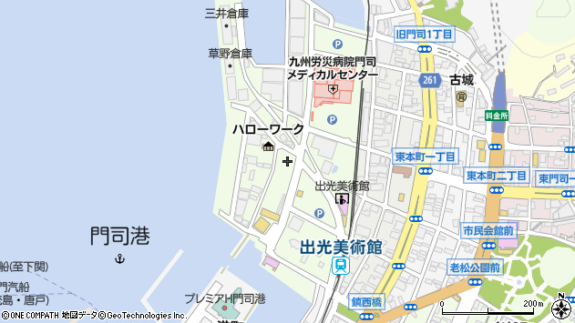 〒801-0853 福岡県北九州市門司区東港町の地図