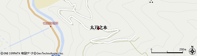 徳島県つるぎ町（美馬郡）一宇（太刀之本）周辺の地図