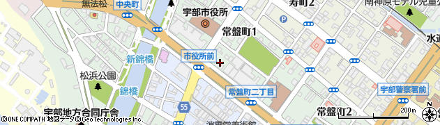タイムズ三菱ＵＦＪ銀行宇部支店駐車場周辺の地図