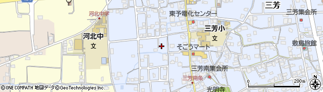 愛媛県西条市三芳周辺の地図