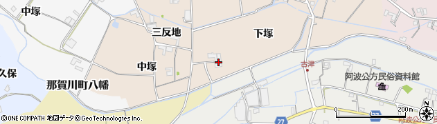 徳島県阿南市那賀川町手島（三反地）周辺の地図