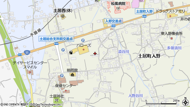 〒799-0712 愛媛県四国中央市土居町入野の地図