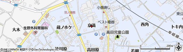 徳島県阿南市羽ノ浦町中庄（京満）周辺の地図