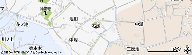 徳島県阿南市那賀川町八幡石塚周辺の地図